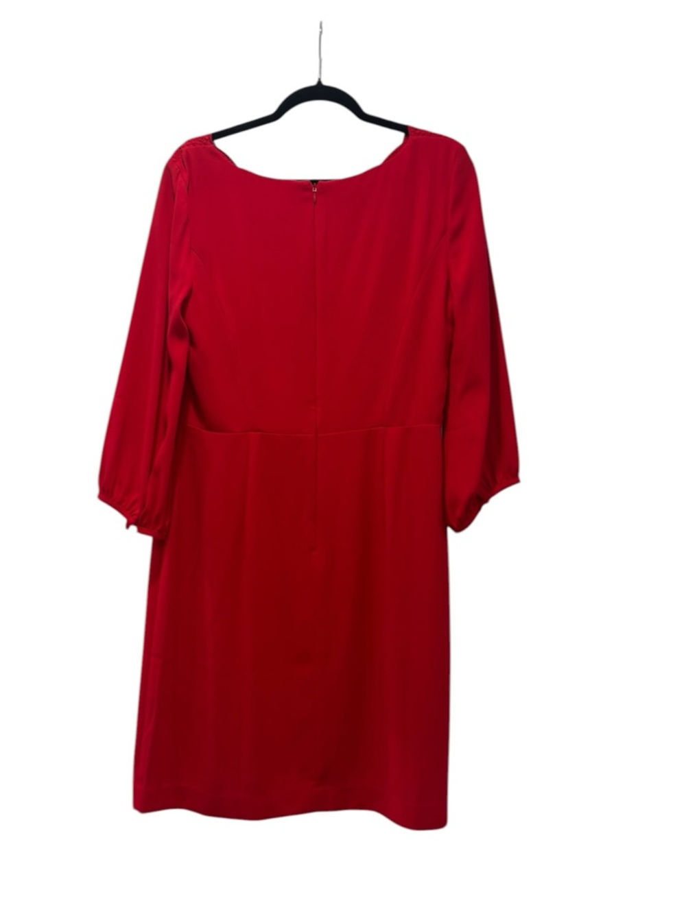 Talbots Red Long-Sleeve Dress with Crochet Yoke - Picture 2 of 5